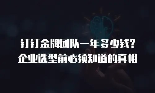 钉钉金牌团队一年多少钱？企业选型前必须知道的真相