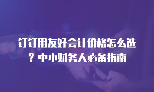 钉钉用友好会计价格怎么选？中小财务人必备指南