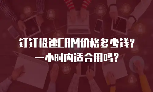 钉钉极速CRM价格多少钱？一小时内适合用吗？