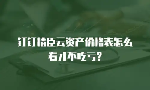 钉钉精臣云资产价格表怎么看才不吃亏？