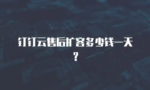 钉钉云售后扩容多少钱一天？