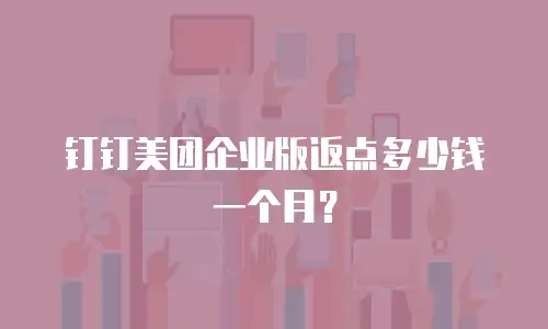 钉钉美团企业版返点多少钱一个月？