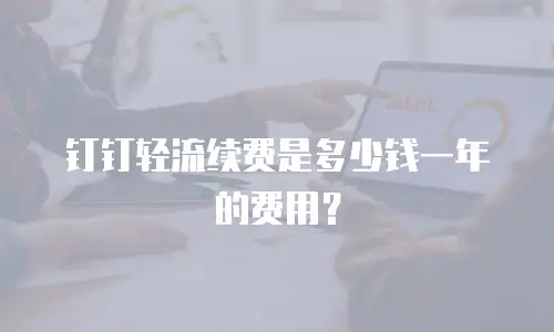 钉钉轻流续费是多少钱一年的费用？