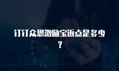 钉钉众恩激励宝返点是多少？