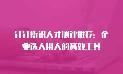 钉钉衡识人才测评推荐：企业选人用人的高效工具