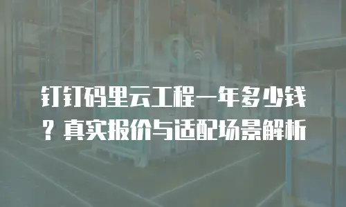 钉钉码里云工程一年多少钱？真实报价与适配场景解析