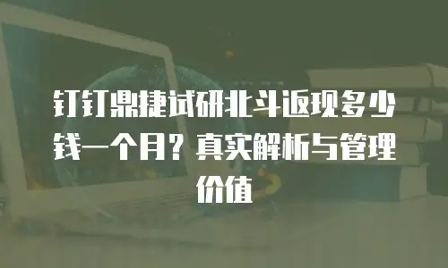 钉钉鼎捷试研北斗返现多少钱一个月？真实解析与管理价值