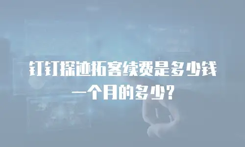 钉钉探迹拓客续费是多少钱一个月的多少？