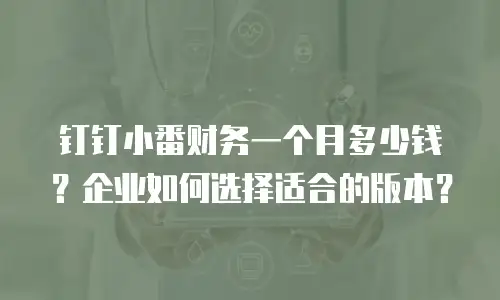 钉钉小番财务一个月多少钱？企业如何选择适合的版本？