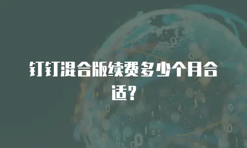 钉钉混合版续费多少个月合适？