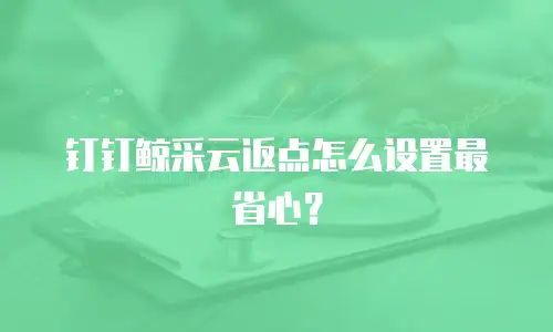 钉钉鲸采云返点怎么设置最省心？
