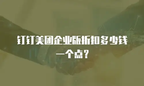 钉钉美团企业版折扣多少钱一个点？