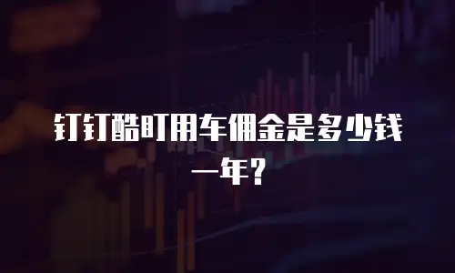 钉钉酷盯用车佣金是多少钱一年？