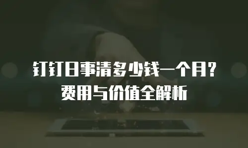 钉钉日事清多少钱一个月？费用与价值全解析