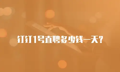 钉钉1号直聘多少钱一天？
