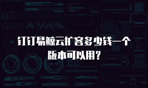 钉钉易鲸云扩容多少钱一个版本可以用？