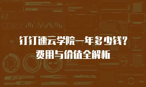 钉钉速云学院一年多少钱？费用与价值全解析