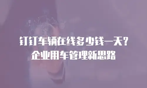 钉钉车辆在线多少钱一天？企业用车管理新思路