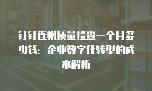 钉钉连帆质量检查一个月多少钱：企业数字化转型的成本解析