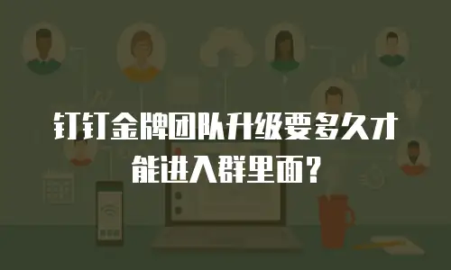 钉钉金牌团队升级要多久才能进入群里面？