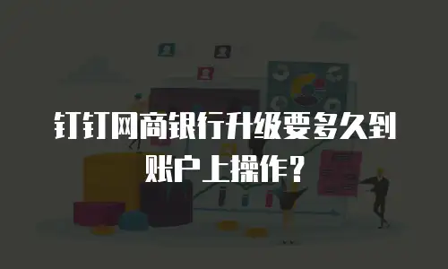 钉钉网商银行升级要多久到账户上操作？