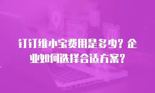 钉钉维小宝费用是多少？企业如何选择合适方案？