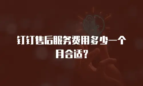 钉钉售后服务费用多少一个月合适？