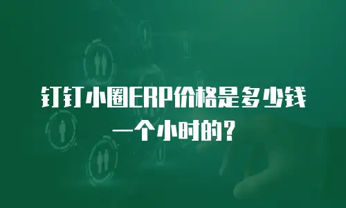 钉钉小圈ERP价格是多少钱一个小时的？