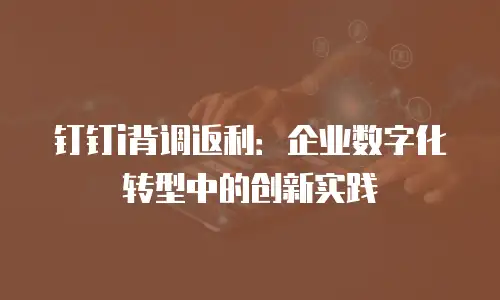 钉钉i背调返利：企业数字化转型中的创新实践