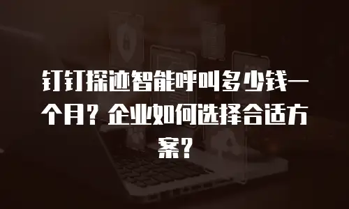 钉钉探迹智能呼叫多少钱一个月？企业如何选择合适方案？