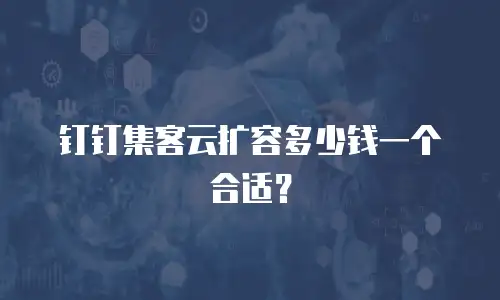 钉钉集客云扩容多少钱一个合适？