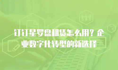 钉钉星罗盘租赁怎么用？企业数字化转型的新选择