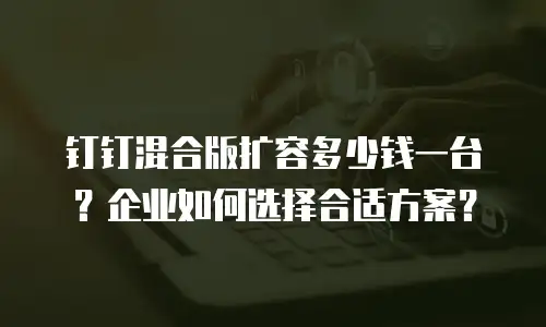 钉钉混合版扩容多少钱一台？企业如何选择合适方案？