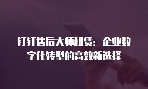 钉钉售后大师租赁：企业数字化转型的高效新选择