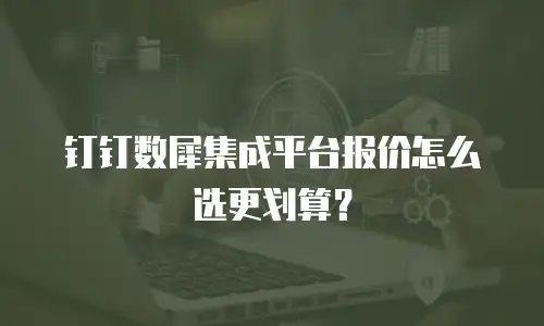 钉钉数犀集成平台报价怎么选更划算？