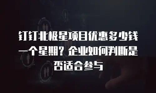 钉钉北极星项目优惠多少钱一个星期？企业如何判断是否适合参与