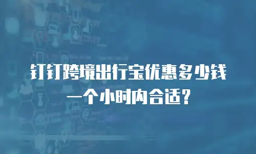 钉钉跨境出行宝优惠多少钱一个小时内合适？