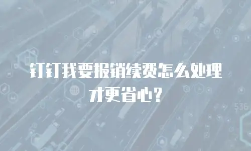 钉钉我要报销续费怎么处理才更省心？
