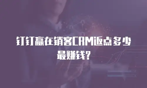 钉钉赢在销客CRM返点多少最赚钱？