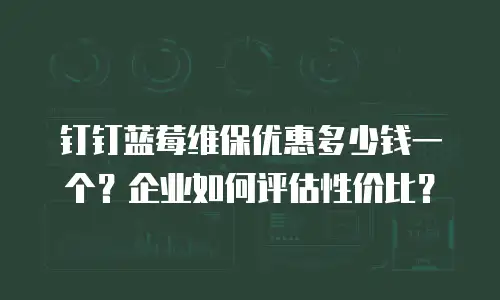 钉钉蓝莓维保优惠多少钱一个？企业如何评估性价比？