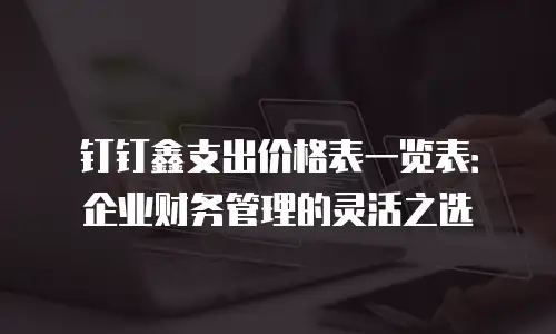 钉钉鑫支出价格表一览表：企业财务管理的灵活之选