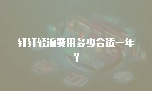 钉钉轻流费用多少合适一年？
