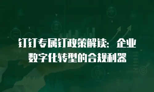 钉钉专属钉政策解读：企业数字化转型的合规利器