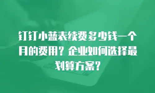 钉钉小蓝表续费多少钱一个月的费用？企业如何选择最划算方案？