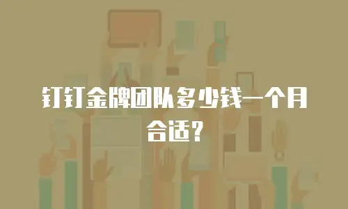钉钉金牌团队多少钱一个月合适？