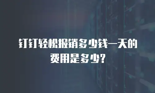 钉钉轻松报销多少钱一天的费用是多少？