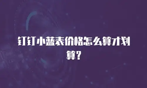 钉钉小蓝表价格怎么算才划算？