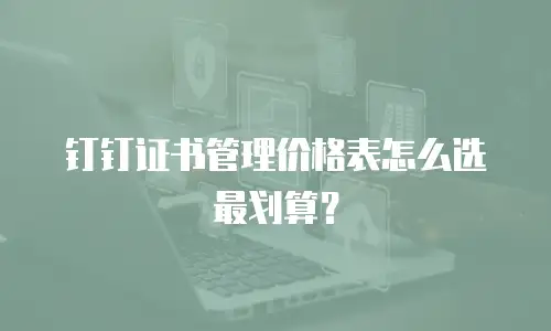 钉钉证书管理价格表怎么选最划算？
