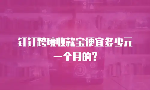 钉钉跨境收款宝便宜多少元一个月的？