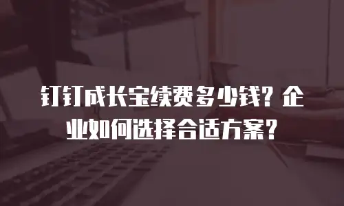 钉钉成长宝续费多少钱？企业如何选择合适方案？